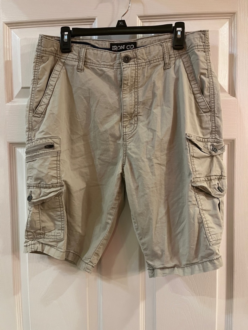 Iron Co. Men’s Cargo Shorts — Light Khaki